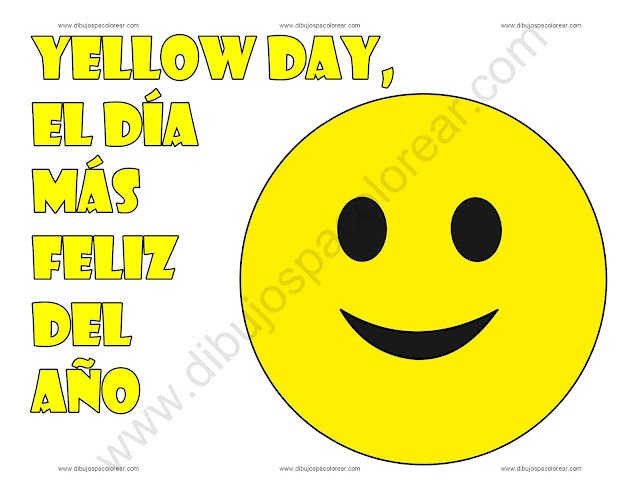 Yellow Day, El día más feliz del Año dibujo a color y para colorear